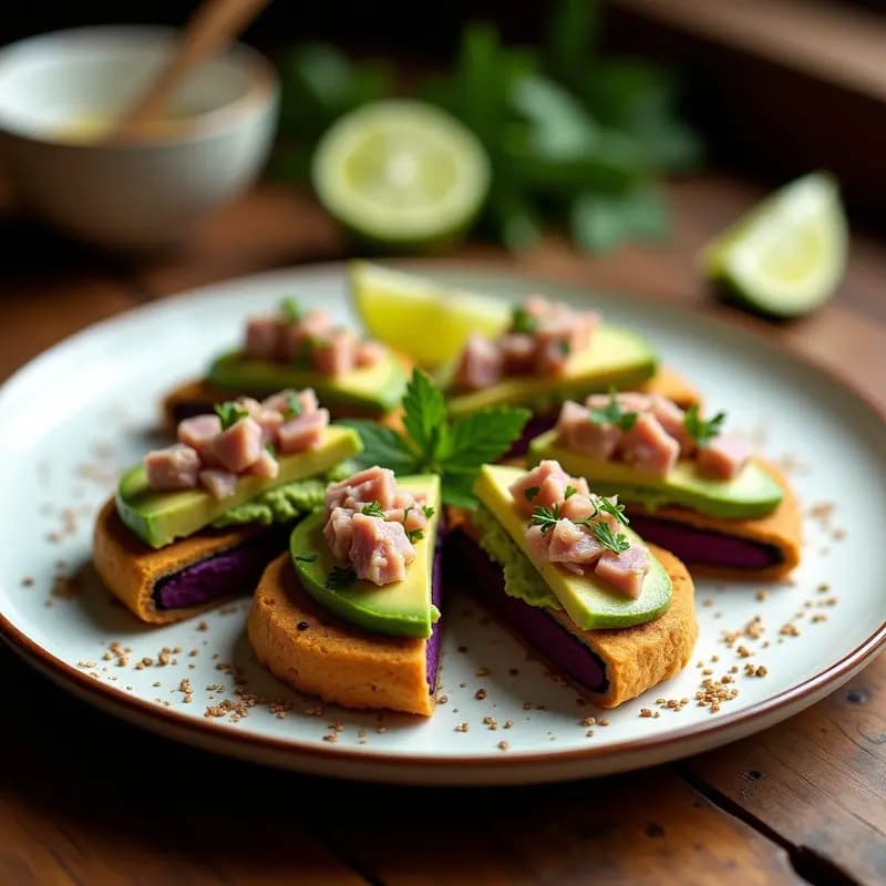 Arepas de Maíz Morado con Relleno de Aguacate y Atún: Receta Venezolana Alta en Omega-3