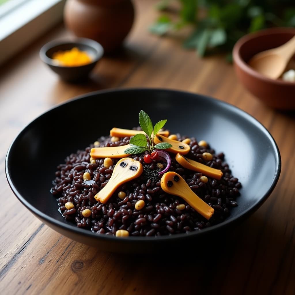 Arroz Salvaje con Hongos Shiitake y Azafrán: Receta Vegana Alta en Hierro en Olla Express
