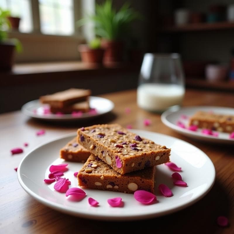 Barritas Energéticas de Avena y Pétalos de Rosa: Snack Saludable Sin Horno