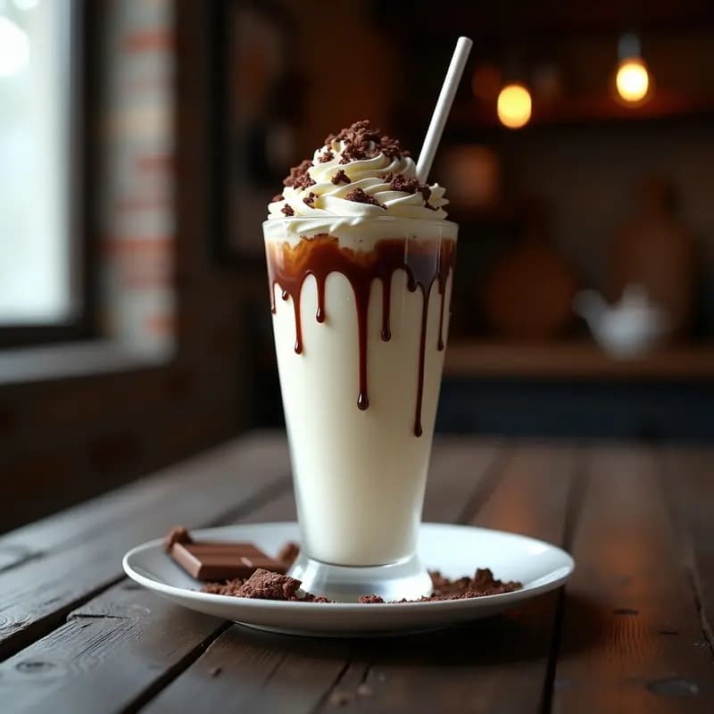 Batido de Helado de Stracciatella, Leche Entera y Barritas de Wonka: Bebida que Parece un sueño de Willy Wonka