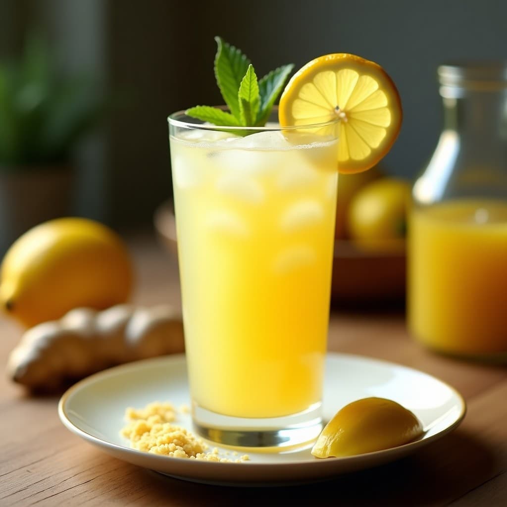 Bebida de Kéfir de Agua con Limón y Jengibre: Probiótica y Refrescante para el Intestino
