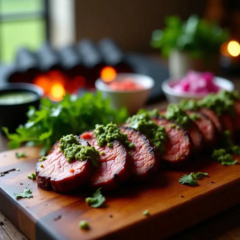Bife de Chorizo con Chimichurri de Cilantro y Limón: Receta Argentina en Parrilla