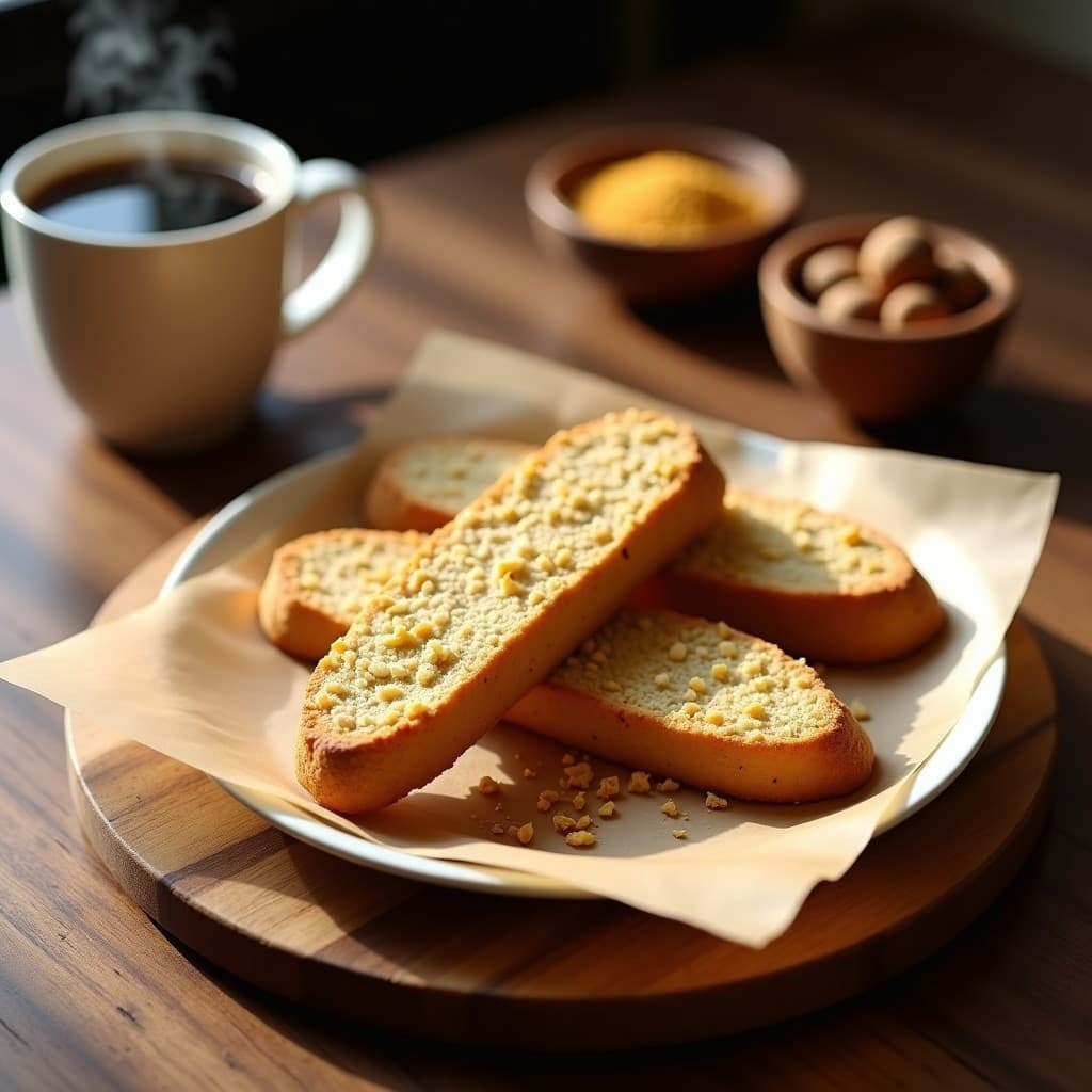 Biscotti de Almendra y Cardamomo: Postre Italiano Vegano y Sin Gluten con Café