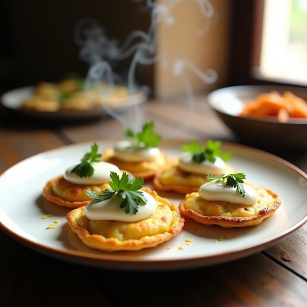 Blinis de Pollo al Yogur y Comino: Receta en Olla Express con Toque Indio en 20 Minutos