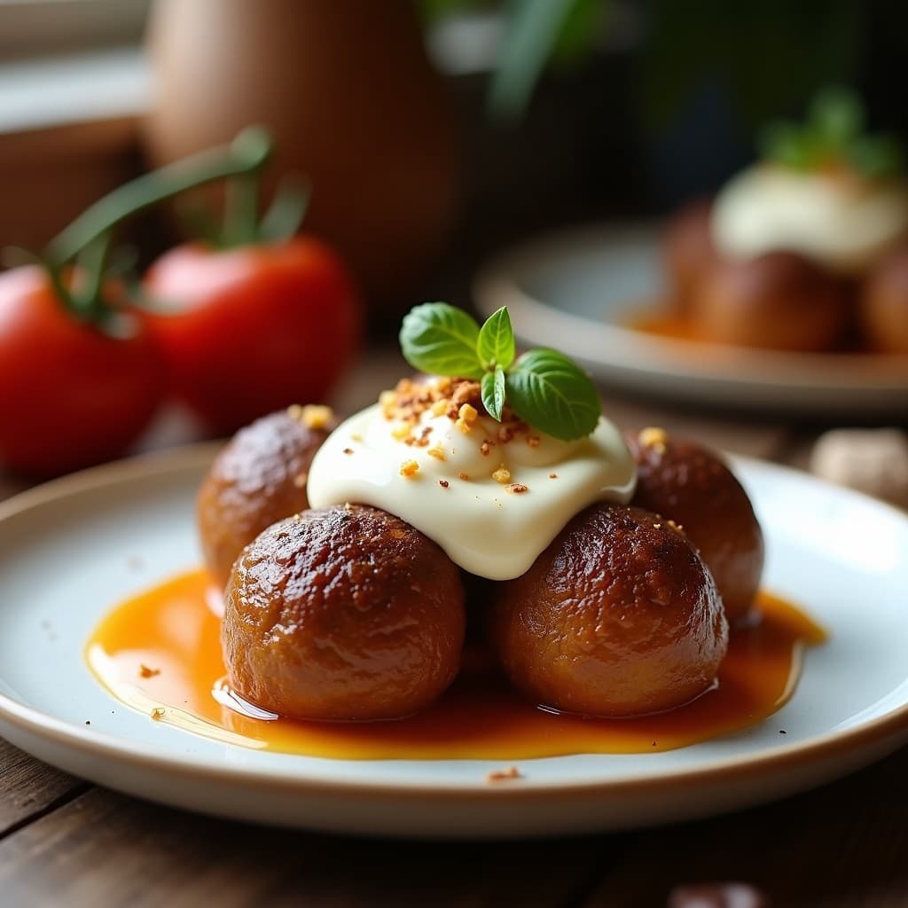 Bolas de dátiles y cacao rellenas de crema de anacardos, postre raw energético sin horno, con coco rallado por encima y textura cremosa en el interior sobre un plato de madera.