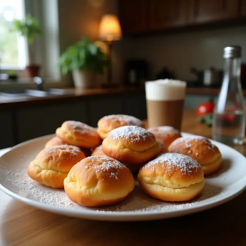Bolitas de dátiles y café colombiano sin horno, altas en fibra, cubiertas de coco rallado y cacao, servidas en un plato de madera rústico con granos de café y dátiles al fondo.