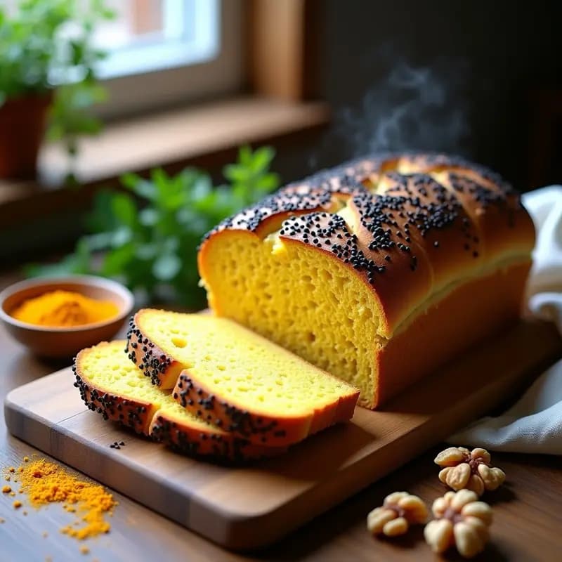 Boule de Nuez de Cúrcuma y Jengibre: Pan Francés Antiinflamatorio Sin Gluten