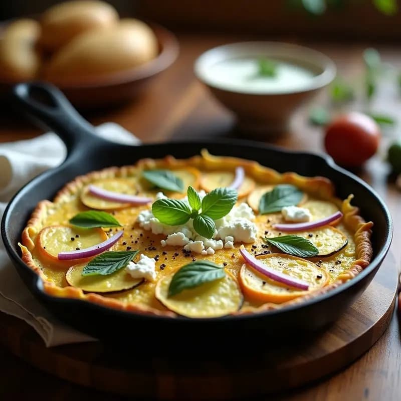 Boureki de Calabacín y Patata con Queso Feta: Receta Griega en Sartén Sin Aceite