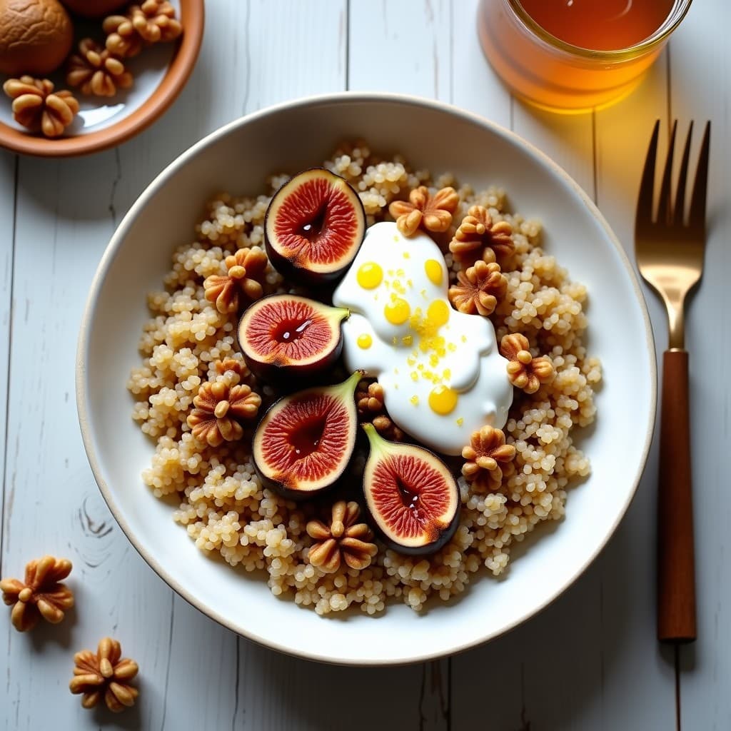 Bowl de Quinoa con Higos Asados y Nueces: Receta de Desayuno Sin Gluten y Alta en Energía