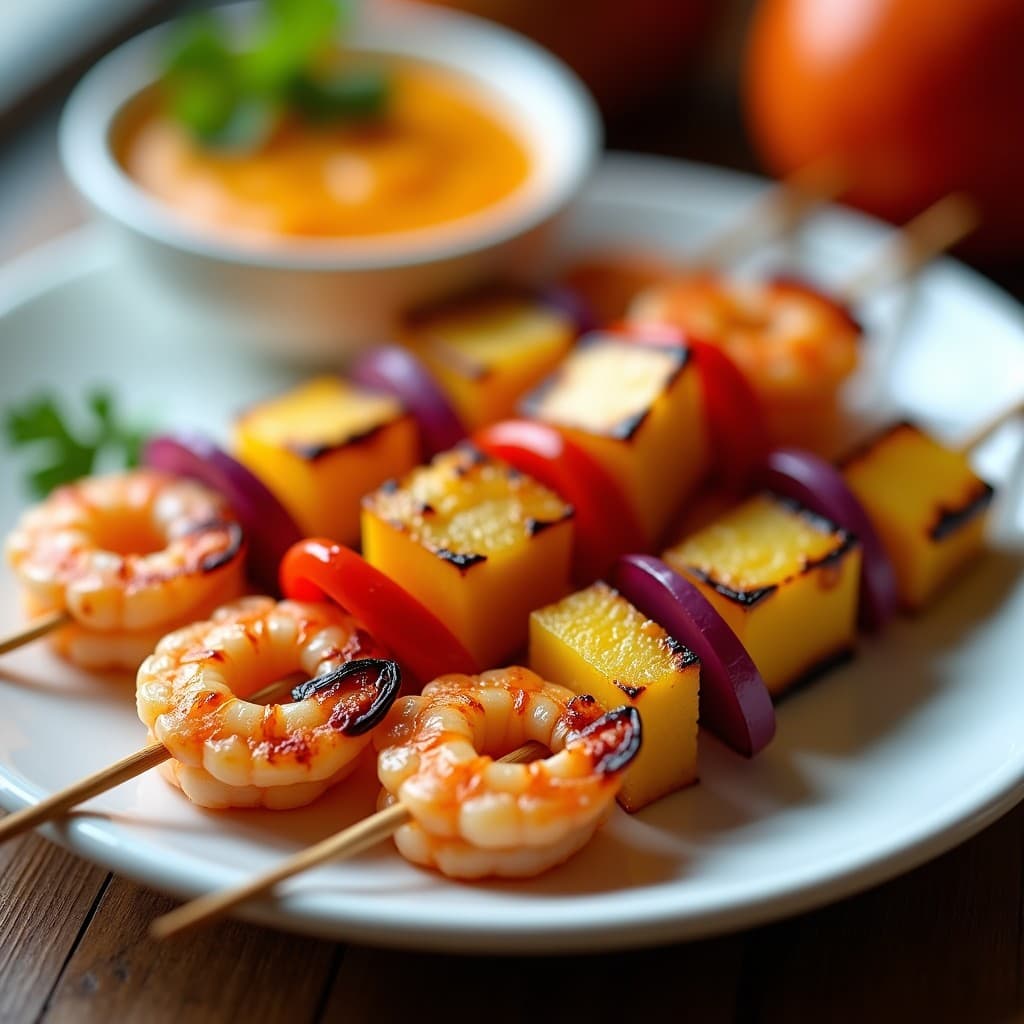 Brochetas de Camarón y Piña: Receta en Airfryer con Salsa de Mango y Chile