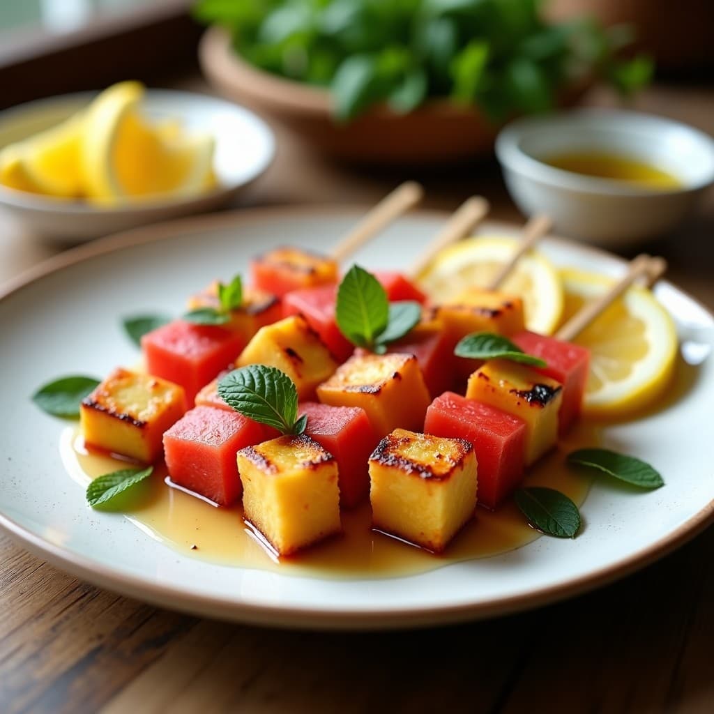 Brochetas de Halloumi y Sandía: Aperitivo Griego en Airfryer