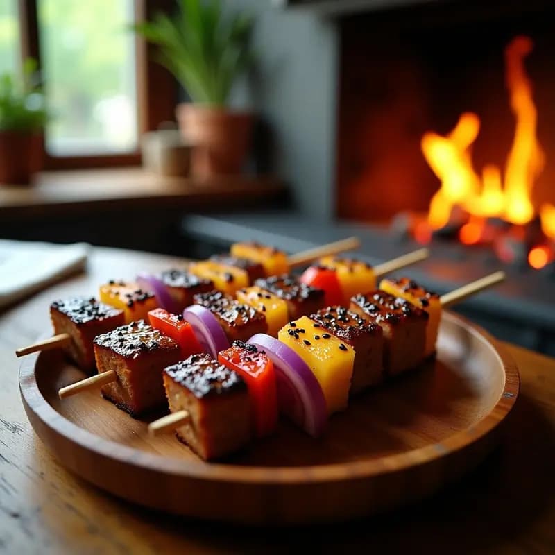 Brotchetas de Ternera Marinada en Salsa Teriyaki con Piña: Receta Japonesa-Americana en Grill
