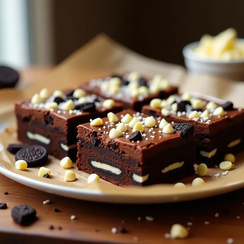Brownies de Nutella con Galleta Oreos y Virutas de Chocolate Blanco: Postre para Adictos al Chocolate