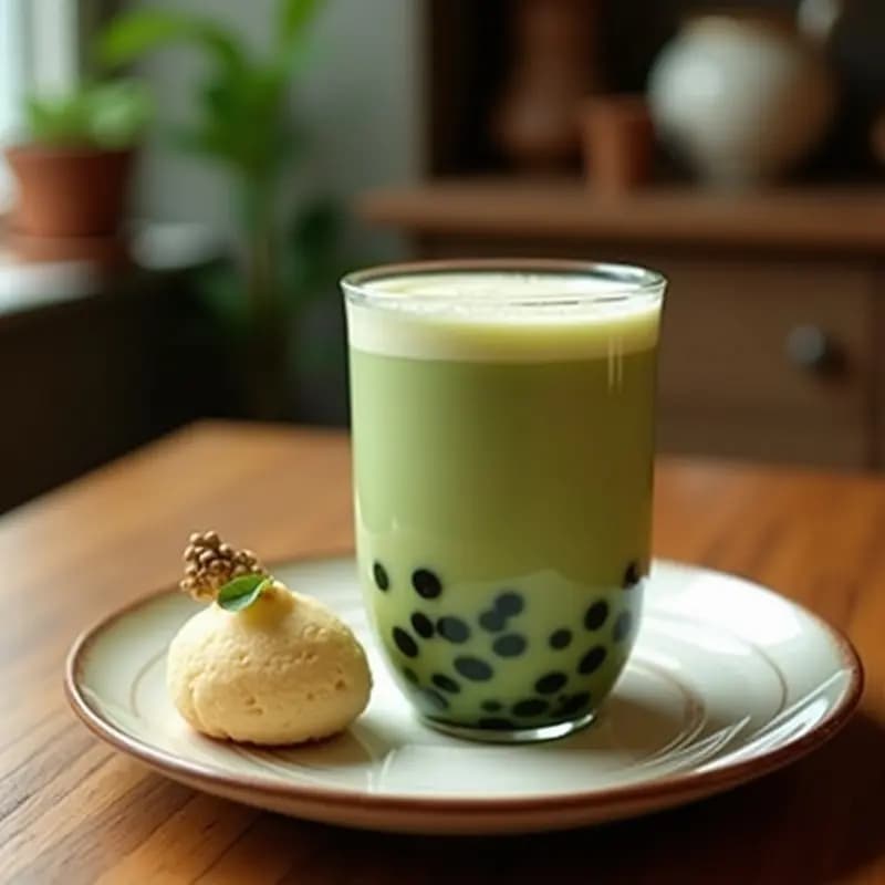 Bubble Tea de Té Matcha y Leche de Coco: Bebida Taiwansa Antiestrés en 10 Minutos
