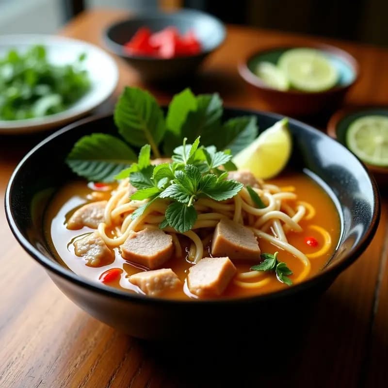 Bun Bo Hue con Flemón de Cerdo y Limón: Receta Vietnamita Especiada en 40 Minutos