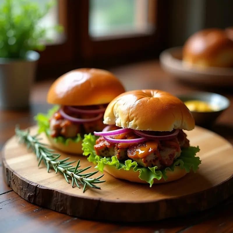 Bunned de Cerdo Asado con Pan de Brioche y Mostaza Dijón: Receta Francesa Gourmet en 45 Minutos