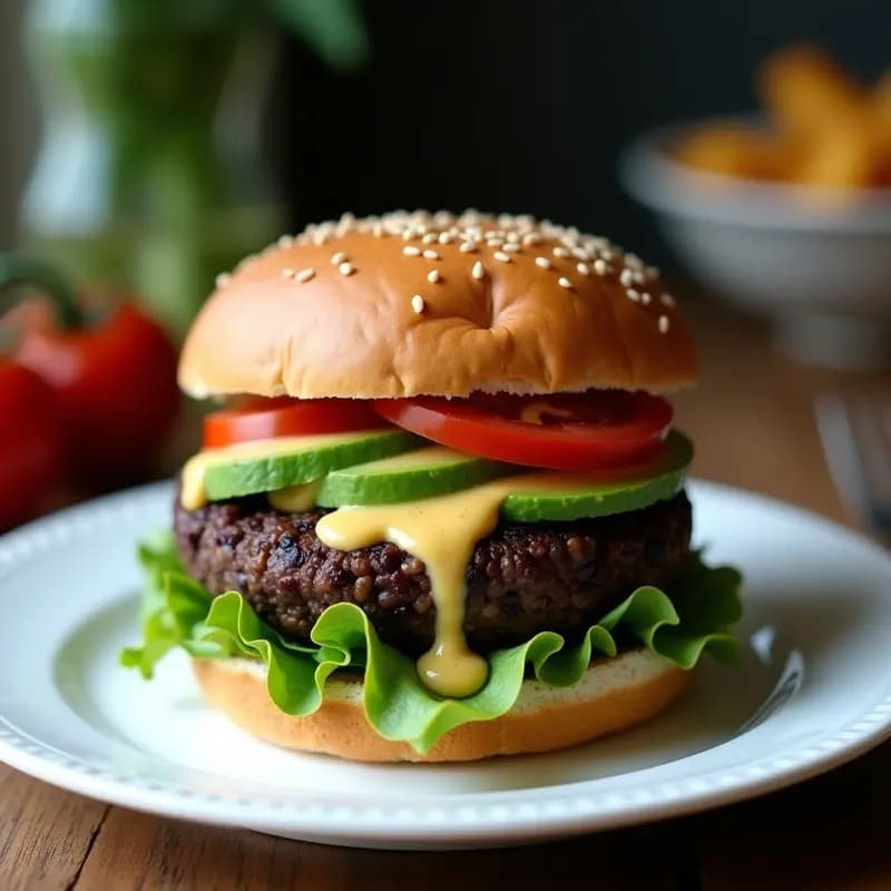 Burgers de Lentejas Beluga y Champiñones Portobello: Receta Vegana Alta en Hierro