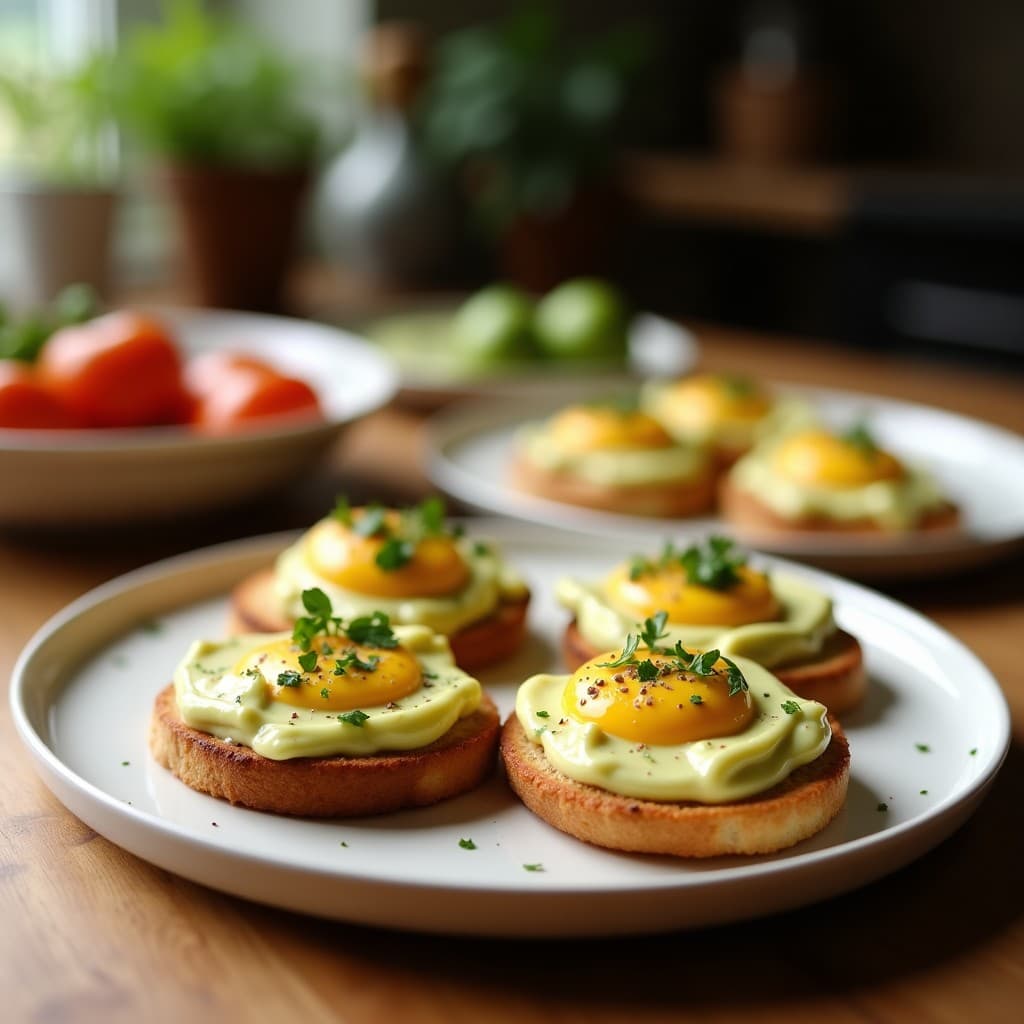 Canapés de Pan de Molde Integral con Crema de Aguacate y Huevos de Codorniz: Aperitivo Elegante