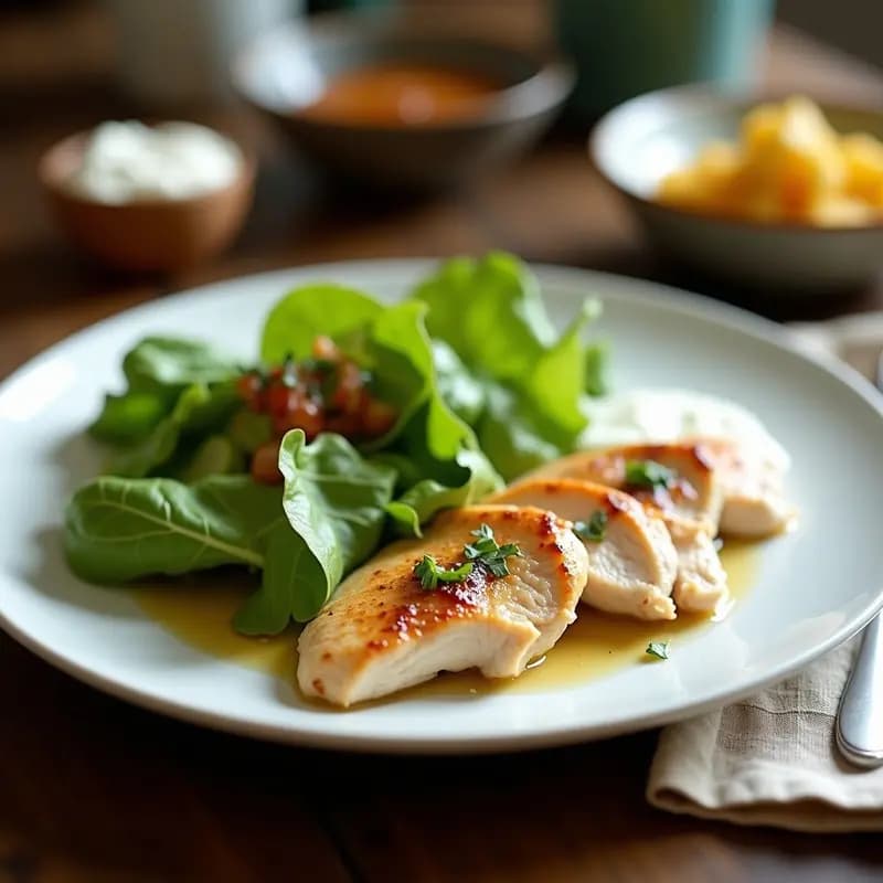 Ceasar Salad con Pollo a la Plancha y Aderezo de Yogur: Receta Americana Ligera
