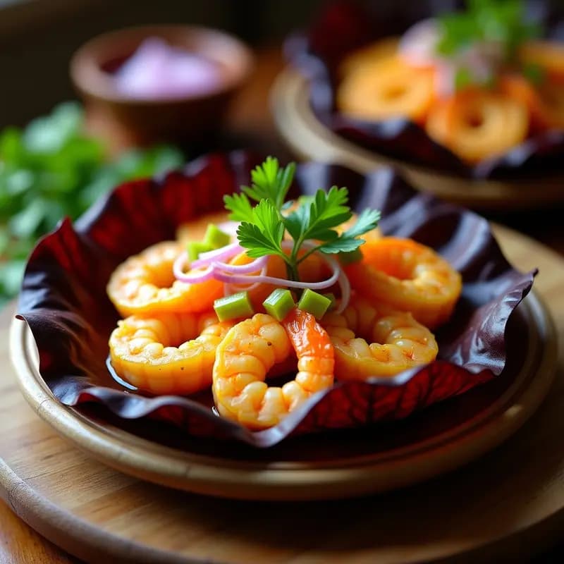 Ceviche de Camarones con Tamarindo y Cúrcuma: Receta Peruana sin Cítricos para Alérgicos