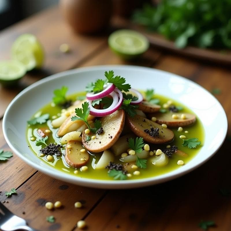 Ceiche de Hongos Portobello y Lima: Receta Vegana con Toque Peruano en 15 Minutos