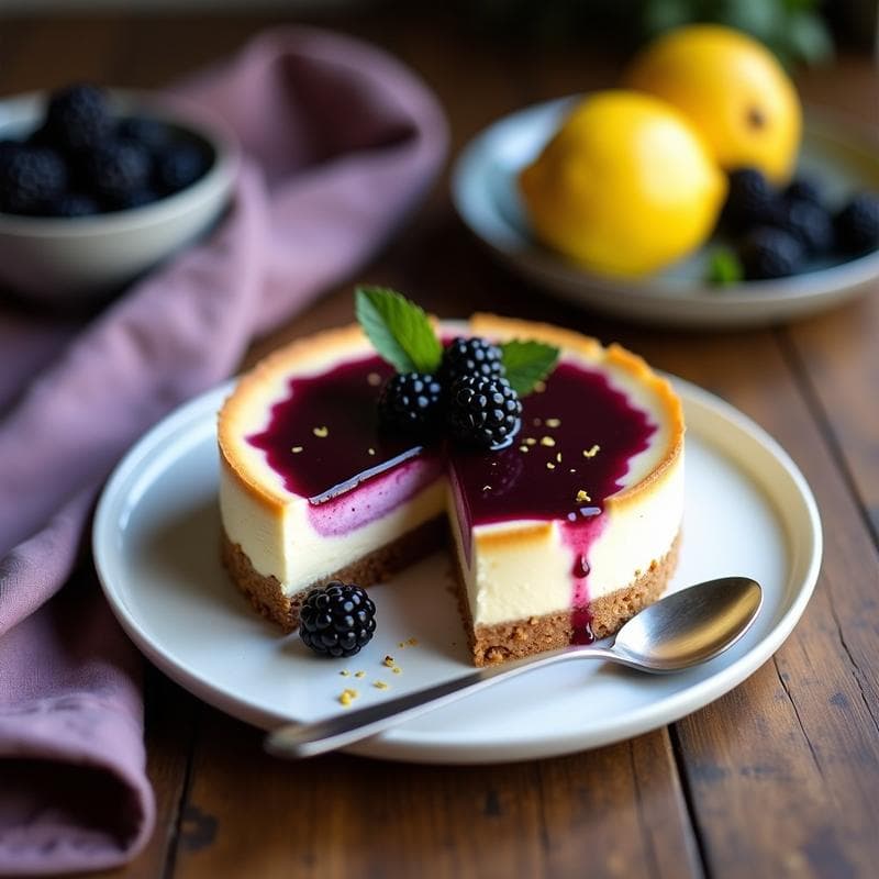 Cheesecake de Zarzamora y Queso de Cabra: Postre Francés Sin Horno y Sin Azúcar con Base de Almendra