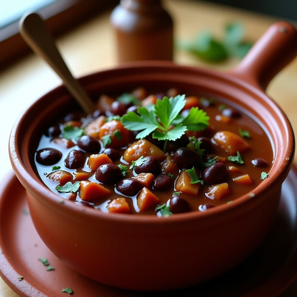 Chili Sin Carne con Frijoles Negros y Chocolate: Receta Vegana en Olla Lenta y Reconfortante