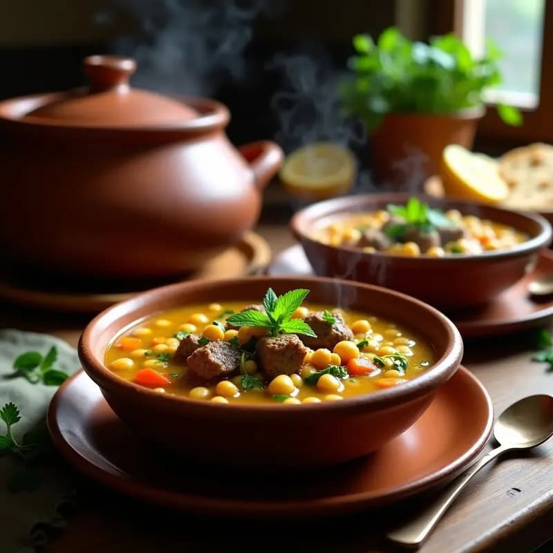 Chorba Friki con Cordero y Garbanzos: Sopa Argelina de Ramadán con Especias