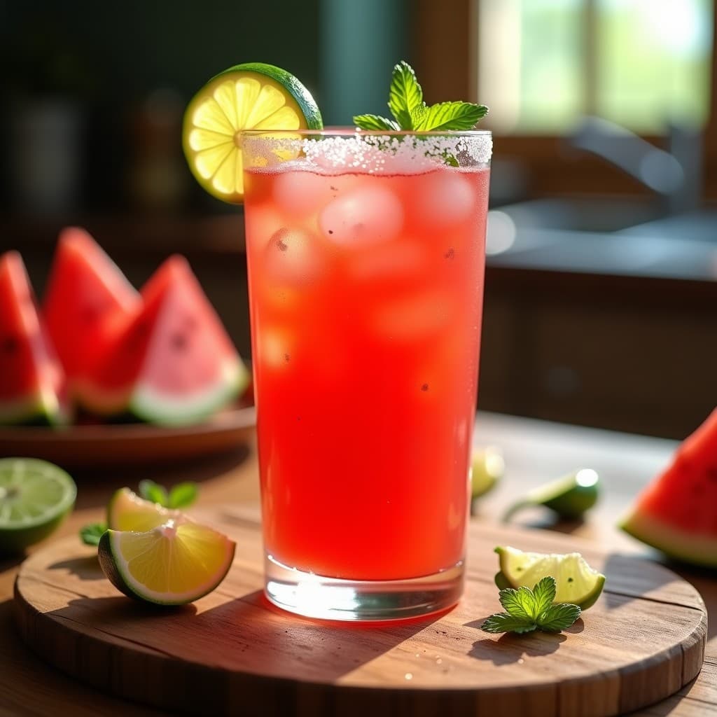 Cocktail de Sandía y Jalapeño con Limón y Sal: Bebida Mexicana Refrescante y Sin Alcohol