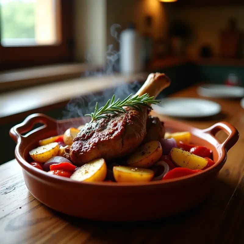 Cordero al Romero con Patatas Panaderas: Receta de Domingos y Fiestas