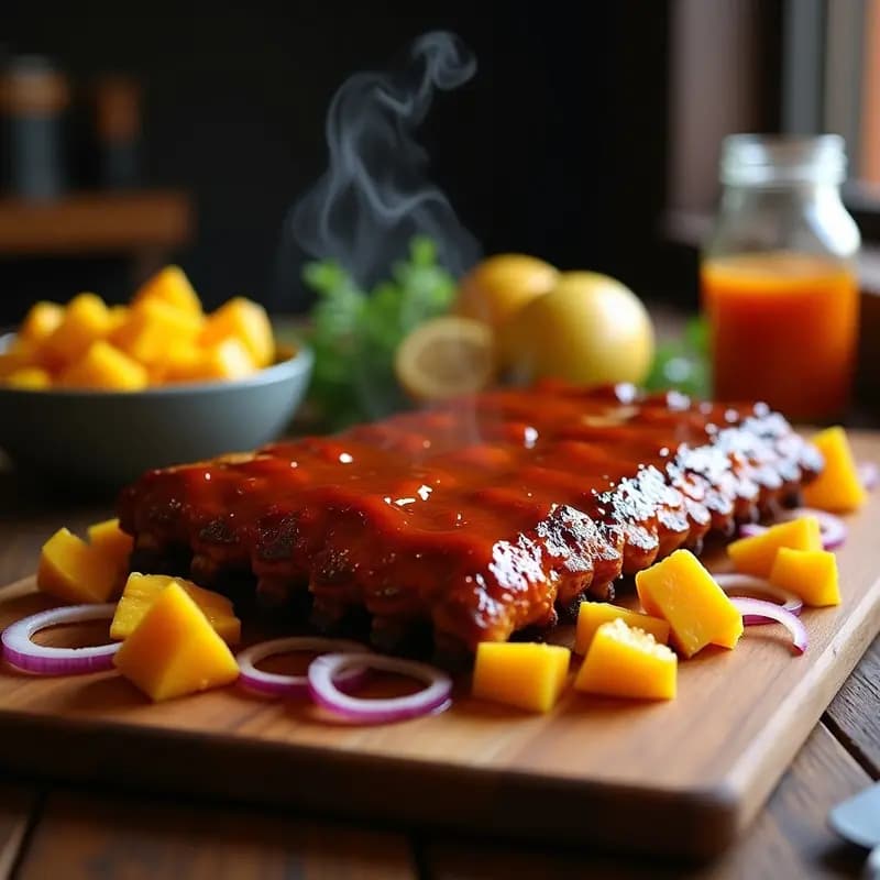 Costillas Glaseadas con Salsa Barbacoa de Mango Habanero: Receta para Chuparse los Dedos