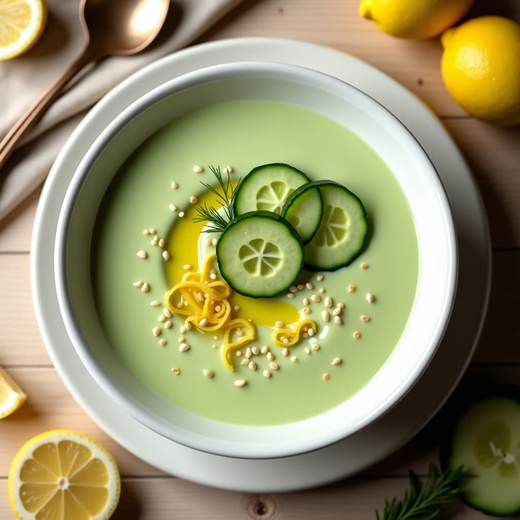 Crema Fría de Pepino y Aguacate con Virutas de Limón: Receta para Ayuno Intermitente