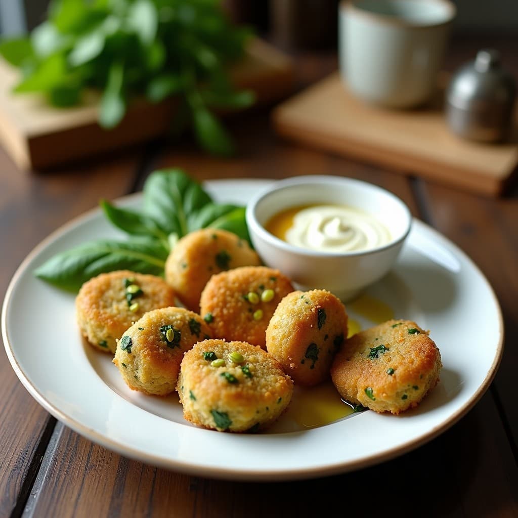 Croquetas de Espinacas y Queso de Cabra con Cobertura de pistacho: Receta Gourmet sin Harina