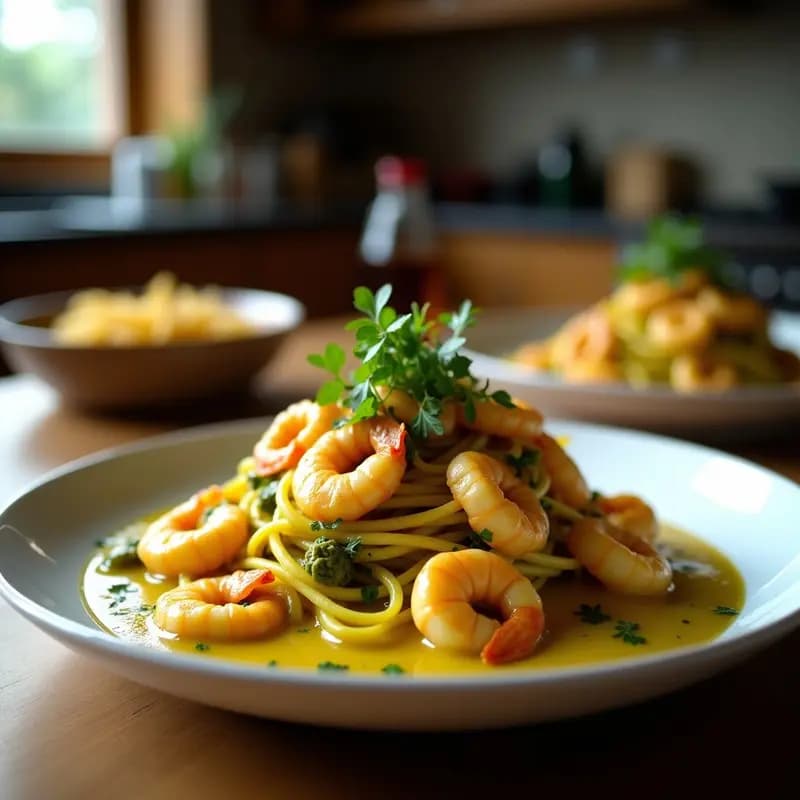 Curry Green Tailandés con Gambas y Bambú: Receta Picante y Cremosa en 25 Minutos