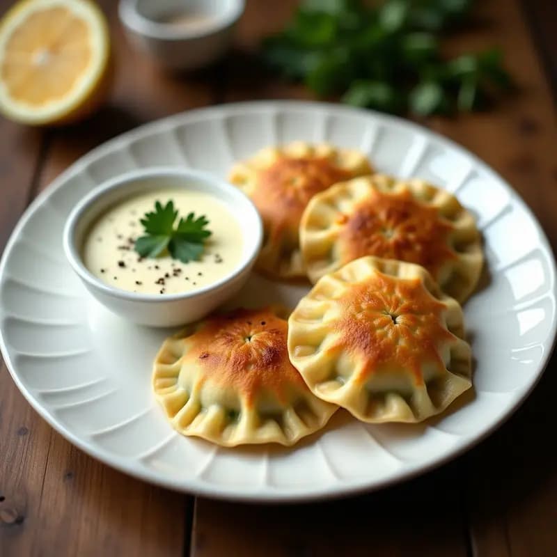 Dumplings de Espinaca y Queso Ricotta con Salsa de Ajo y Perejil: Receta Italiana en Airfryer