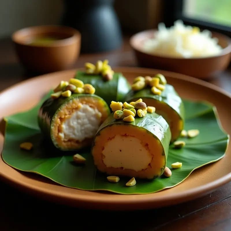 Embutido de Pollo y Pistacho en Hoja de Plátano: Receta Filipina en Olla Rápida Alta en Proteína
