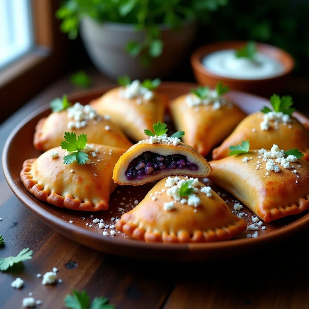 Empanadas de Hongos Morados: Receta en Airfryer con Masa de Yuca y Relleno de Queso Azul