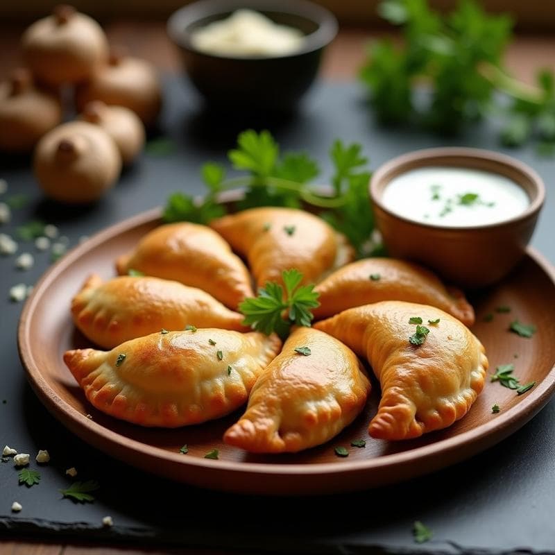 Empanadas de Hongos Shimeji y Queso de Cabra: Receta en Airfryer con Masa Integral