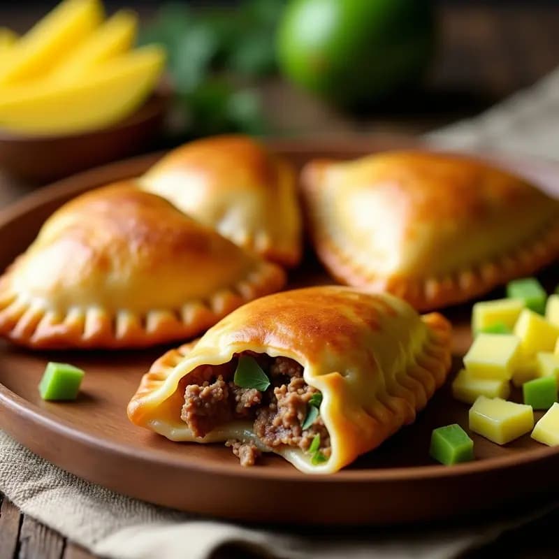 Empanadas de Mango Verde y Carne de Res Desmenuzada: Receta Filipina en Airfryer