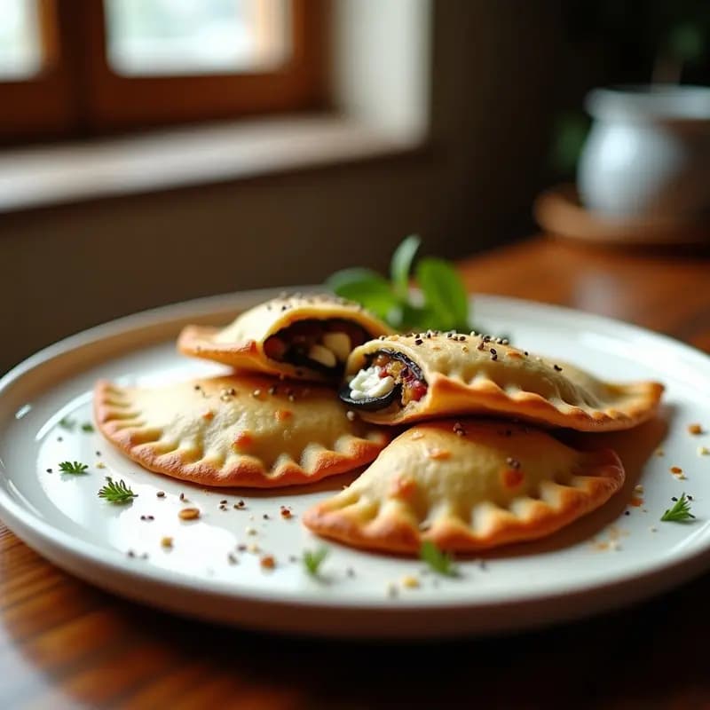Empanadas de Masa de Chía y Relleno de Berenjena Asada: Receta Keto en Airfryer