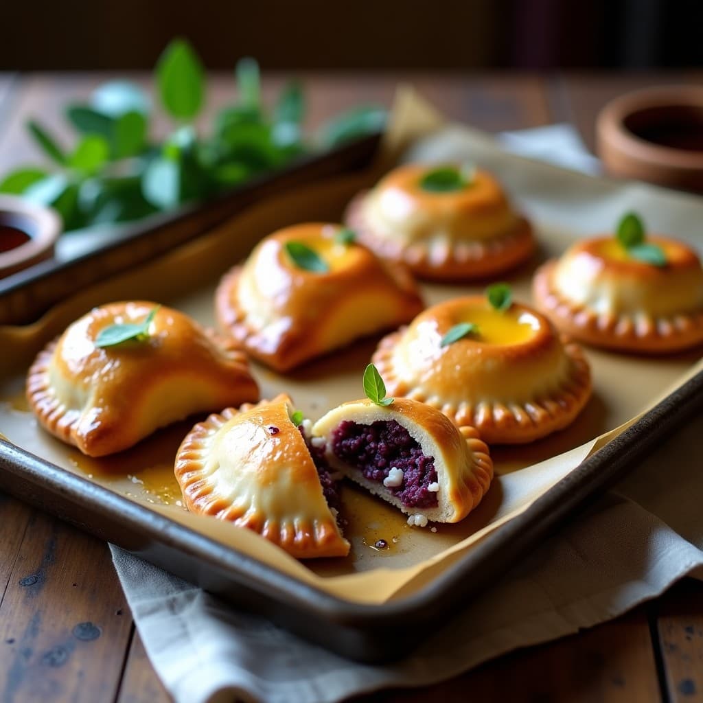 Empanadas de Mashua Morada y Queso de Cabra: Receta Boliviana Gourmet en Horno