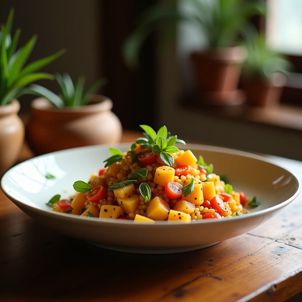 Ensalada de Lentejas Beluga con Granos de Lichi y Vinagreta de Tamarindo: Receta Fusion Indo-China