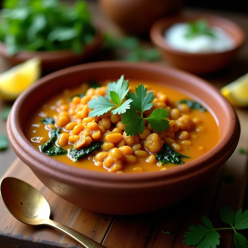 Estofado de Lentejas Rojas con Espinacas y Limón: Receta Indiana en Thermomix en 25 Minutos