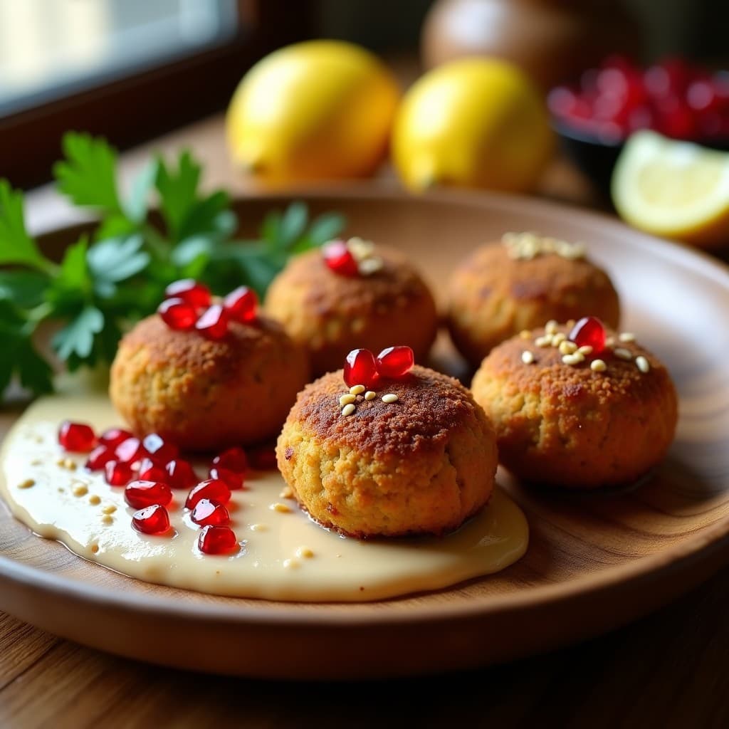 Falafel al Horno con Salsa de Tahini y Granada: Receta árabe Vegana y Crujiente