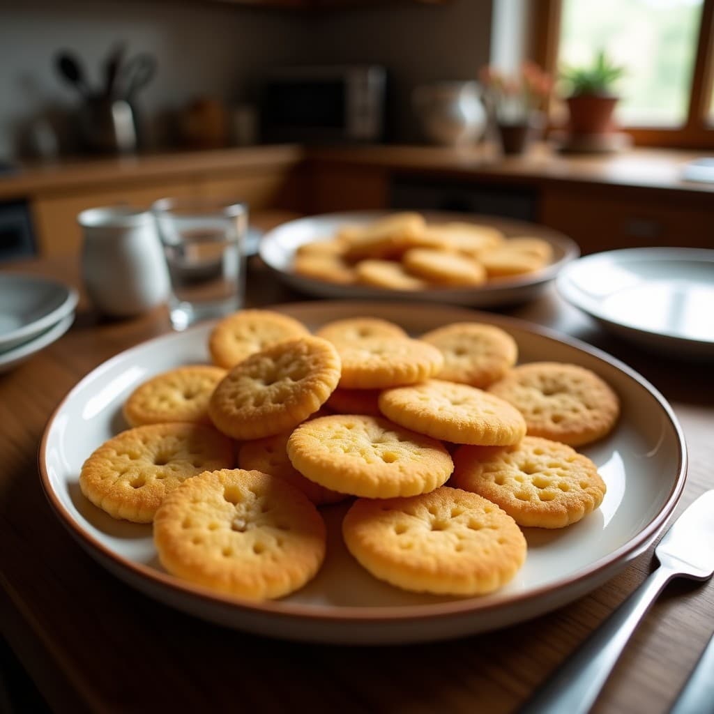 Galletas doradas de plátano y almendras sin harina, con textura esponjosa y bordes crujientes, dispuestas en una bandeja de madera con papel de horno. Al fondo, almendras fileteadas y un plátano maduro.