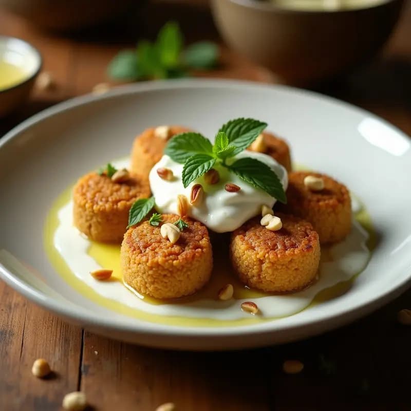 Kibbeh de Cordero con Yogur y Aceite de Oliva: Receta Libanesa Crujiente y Sabrosa