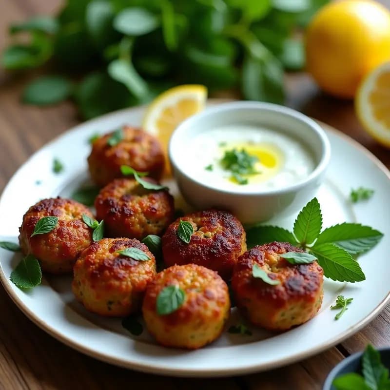 Koftas de Cordero y Menta con Salsa de Yogur y Pepino: Receta Turca en Airfryer