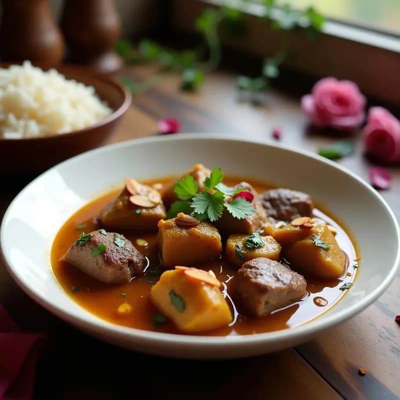 Korma de Cordero con Aceite de Rosa y Almendras: Receta Pakistán Slow Cooking