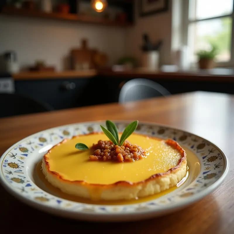 Porciones doradas de leche frita asturiana empanizada y frita, servidas en un plato blanco con un espolvoreado de canela en polvo. Postre tradicional español crujiente por fuera y cremoso por dentro.