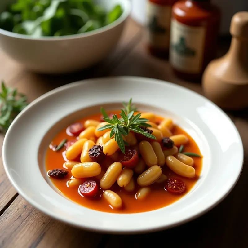 Plato hondo de barro con lentejas Dal de color amarillo dorado, espinacas verdes vibrante y trozos de jengibre fresco, decorado con coco rallado y cilantro. Receta india depurativa en olla express.